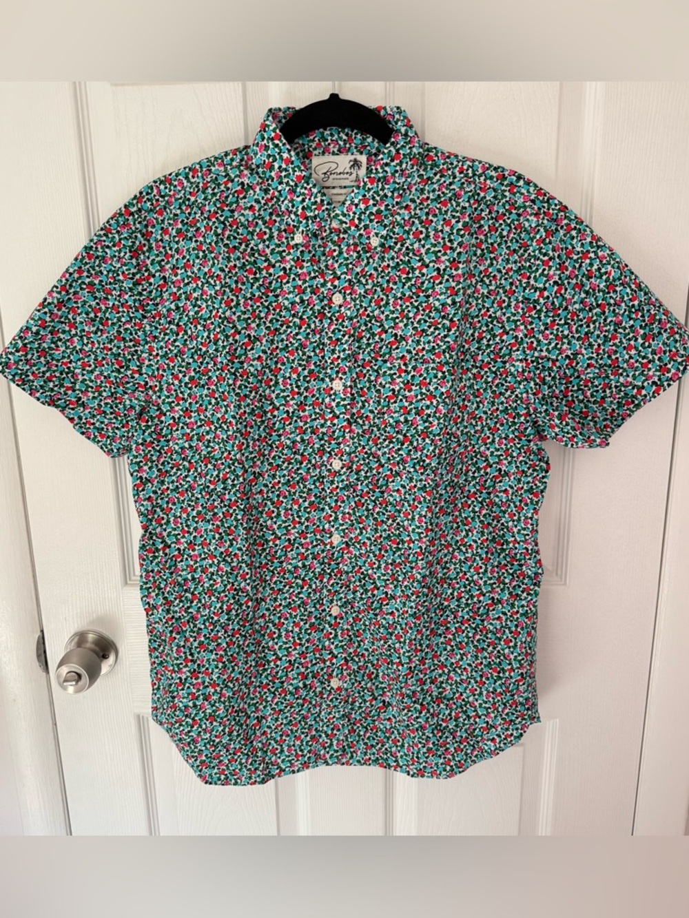 Mens Bonobos Floral Button Down Short Sleeve Shirt Size Medium